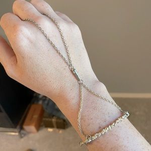 Kendra Scott Gold Cuff Bracelet with Finger Chain